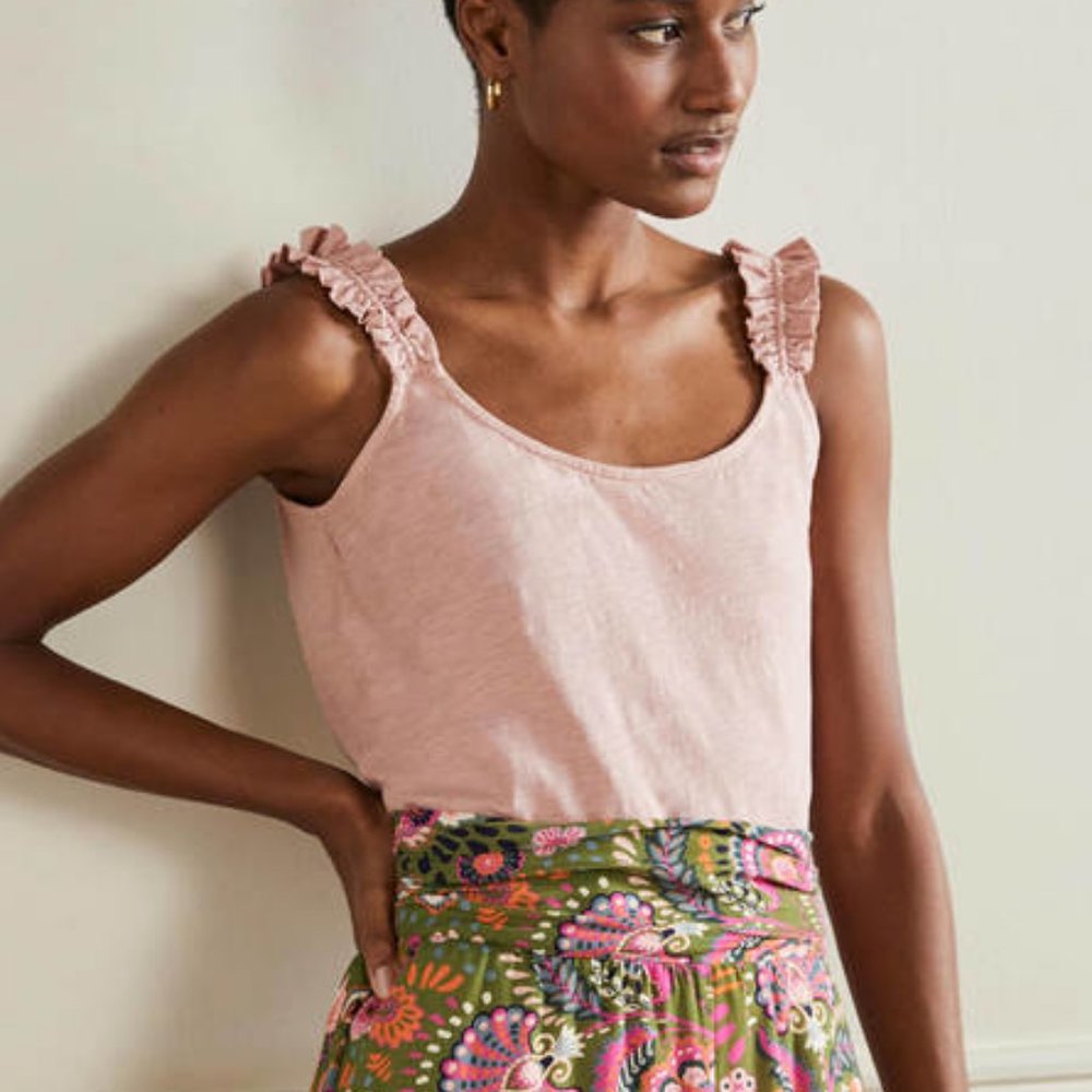 Boden Frill Strap Jersey Top